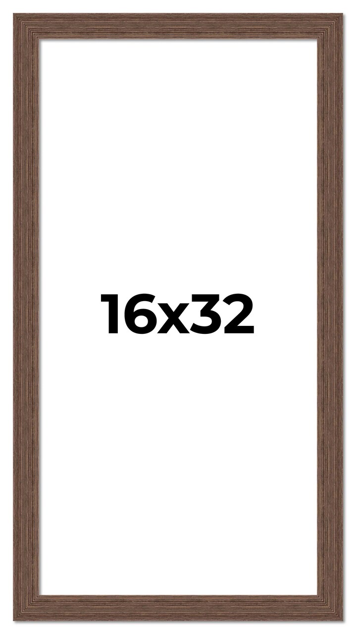 16x32 Wide Barnwood Picture Frame with UV-Resistant Acrylic & Acid Free Backing, Available in 6 Paint Finishes - Grey, Brown, White, and Black